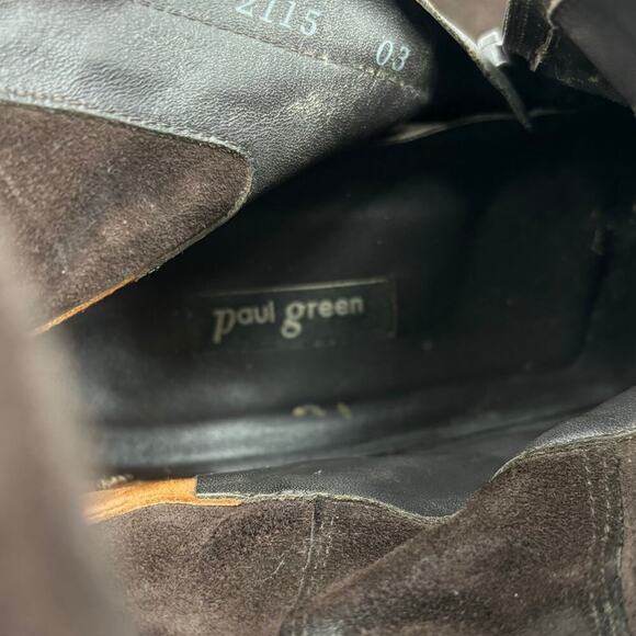 Paul Green Suede Boot Side Zip Double Strap Buckle Leather Bootie Brown Size 7.5 - Picture 10 of 10
